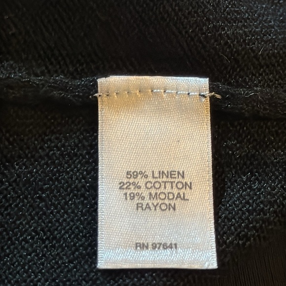 J. Jill black linen cotton blend open lightweight black cardigan Sz L new - Picture 7 of 7